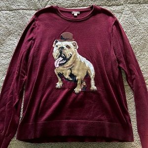 Men’s maroon bulldog sweater
